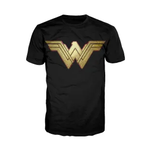 DC Wonder Woman Logo 3D Paisley Official Men's T-shirt (Black)