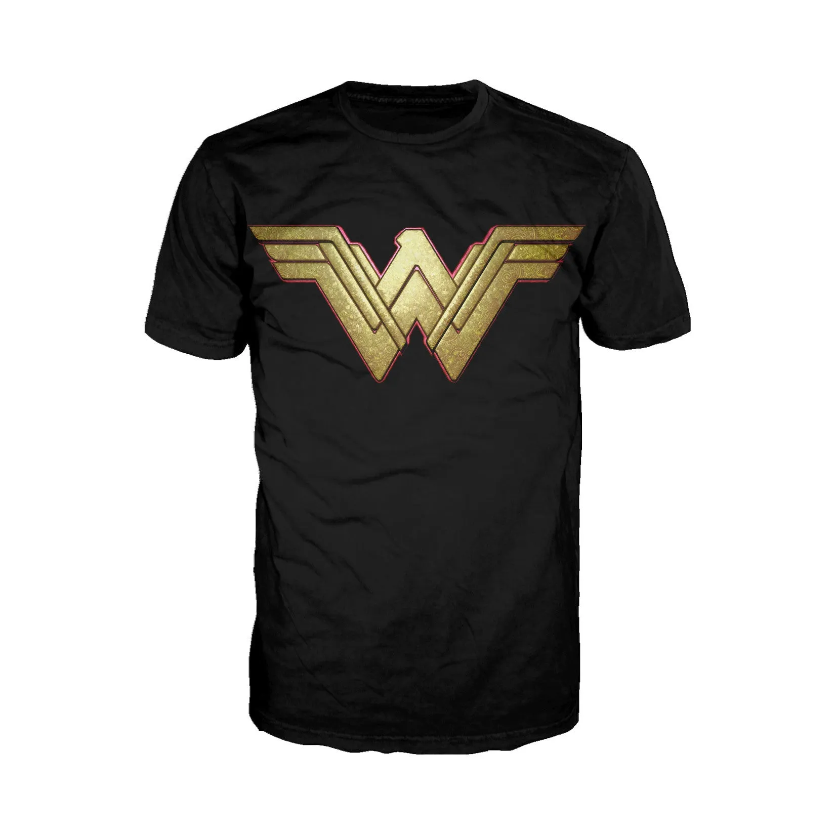 DC Wonder Woman Logo 3D Paisley Official Men's T-shirt (Black)