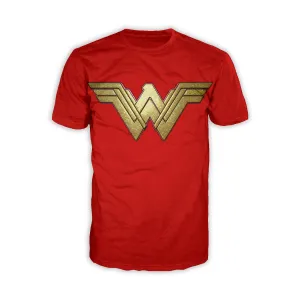 DC Wonder Woman Logo 3D Paisley Official Men's T-shirt (Red)