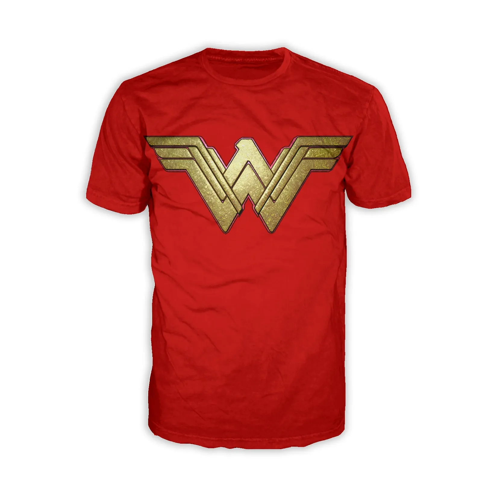 DC Wonder Woman Logo 3D Paisley Official Men's T-shirt (Red)