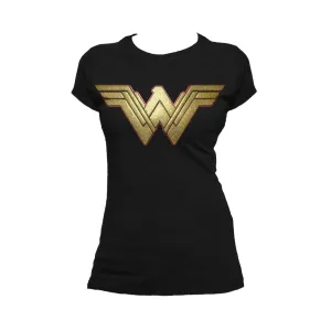 DC Wonder Woman Logo 3D Paisley Official Women's T-shirt (Black)