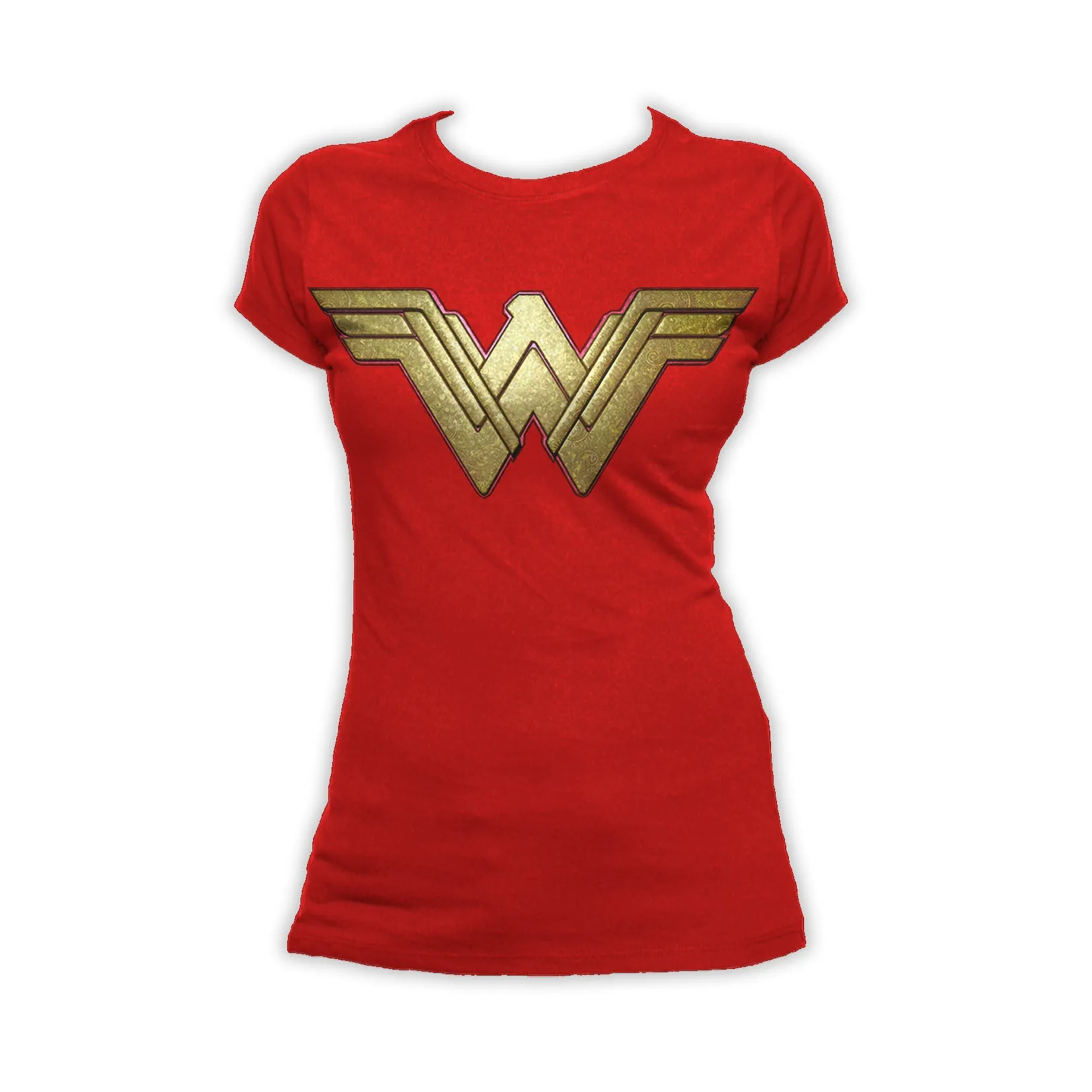 DC Wonder Woman Logo 3D Paisley Official Women's T-shirt (Red)