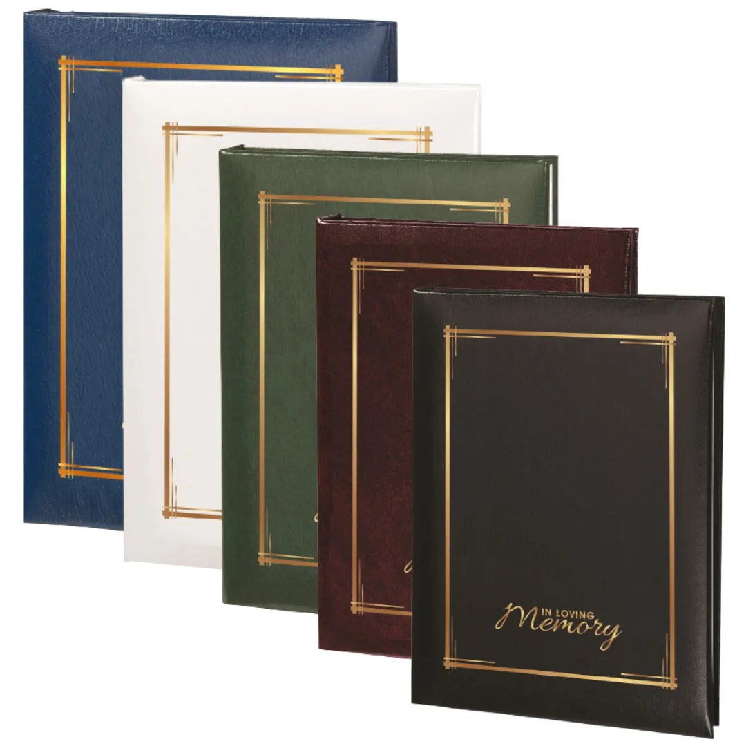 Decorative Frame & In Loving Memory Memorial Guest Book - 6 Ring - STGR105-Black