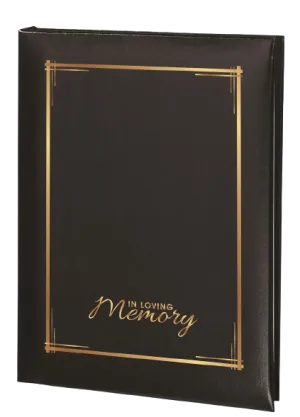 Decorative Frame & In Loving Memory Memorial Guest Book - 6 Ring - STGR105-Black