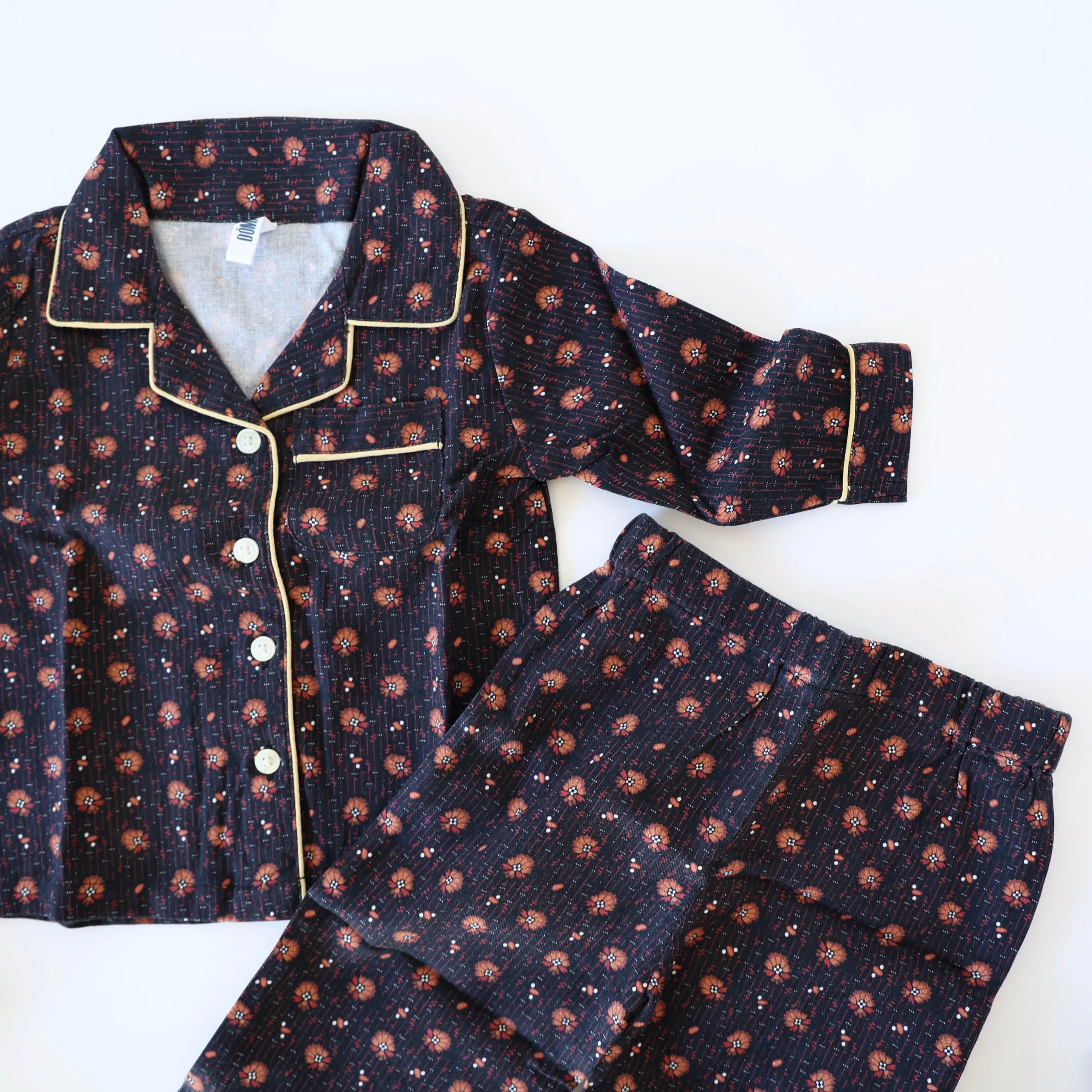 Domi Children's Organic Cotton Pajama Set - Grandpa Print