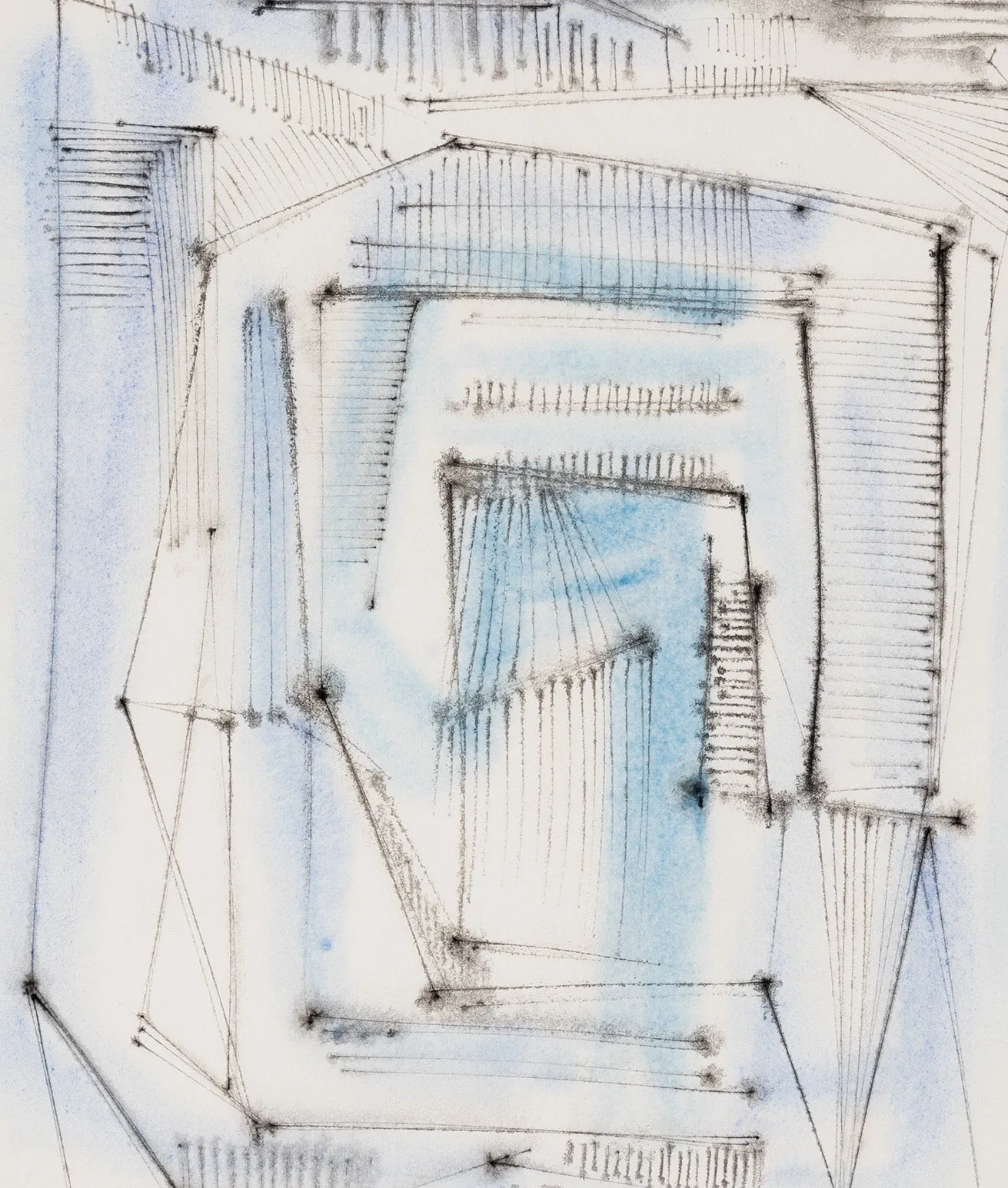 DOROTHY DEHNER “ATHENS” INK AND WATERCOLOR, 1955