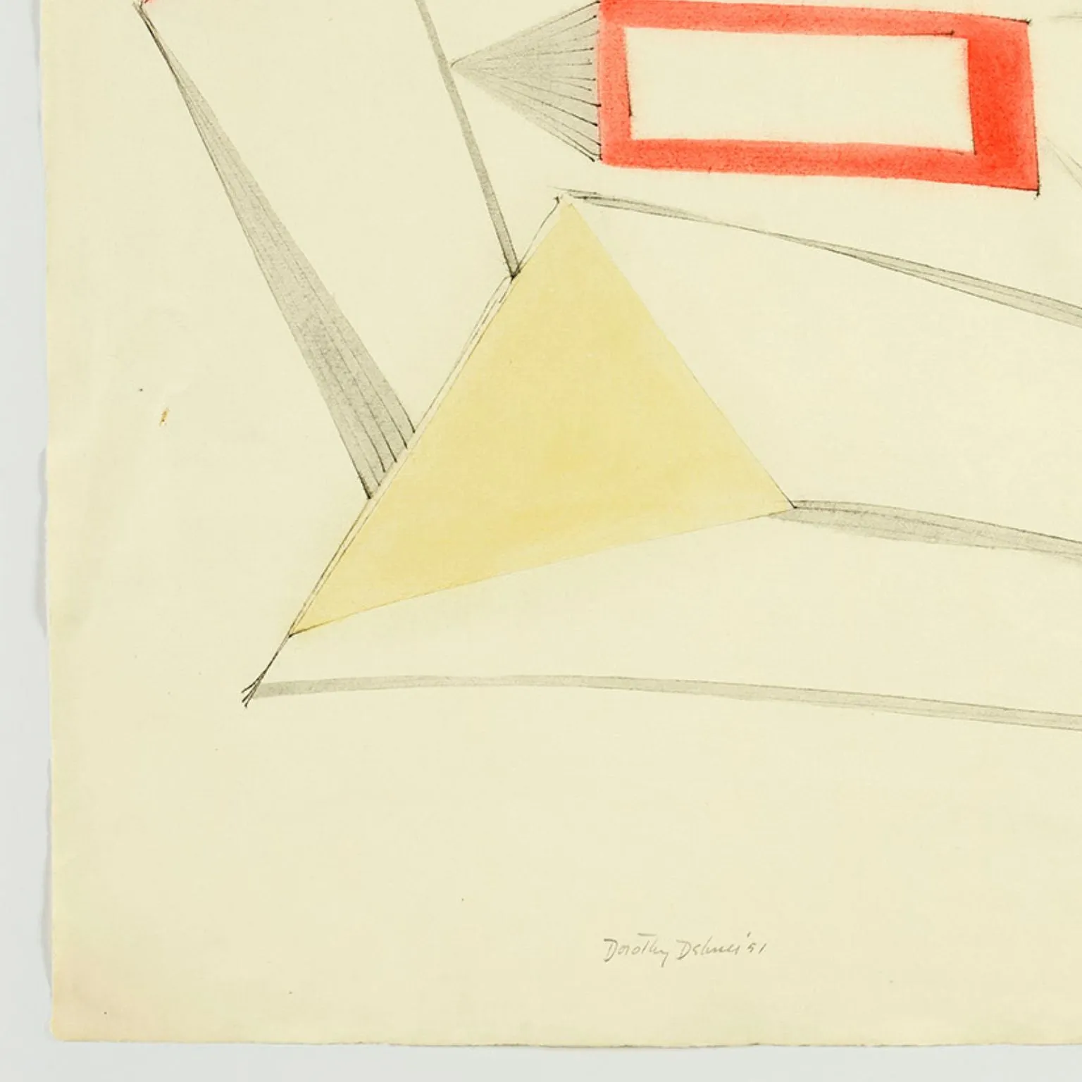 DOROTHY DEHNER “BREEZE (FIRE ISLAND)” INK AND WATERCOLOR, 1951