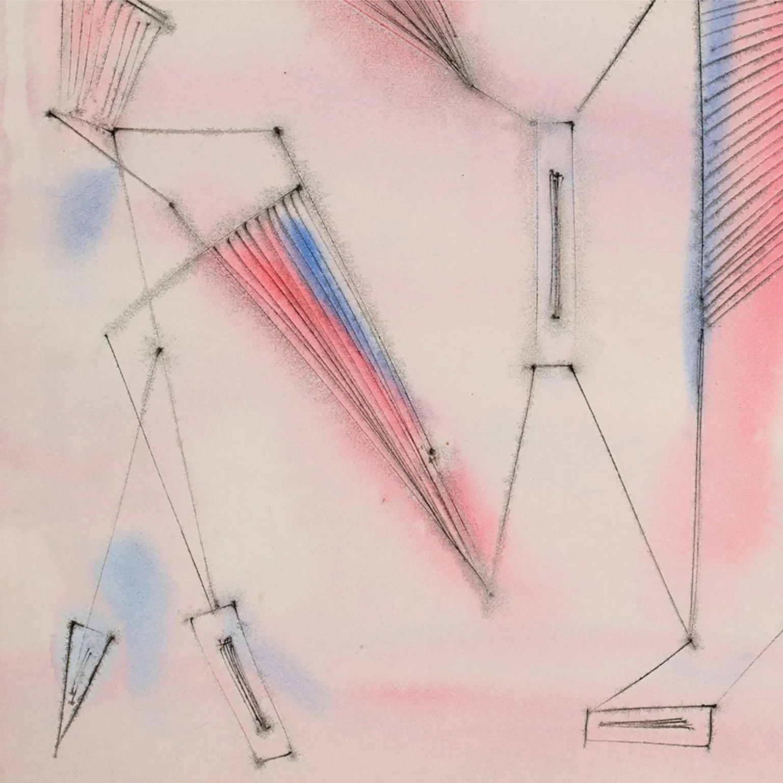 DOROTHY DEHNER “UNTITLED - BLUSH” INK AND WATERCOLOR, 1951