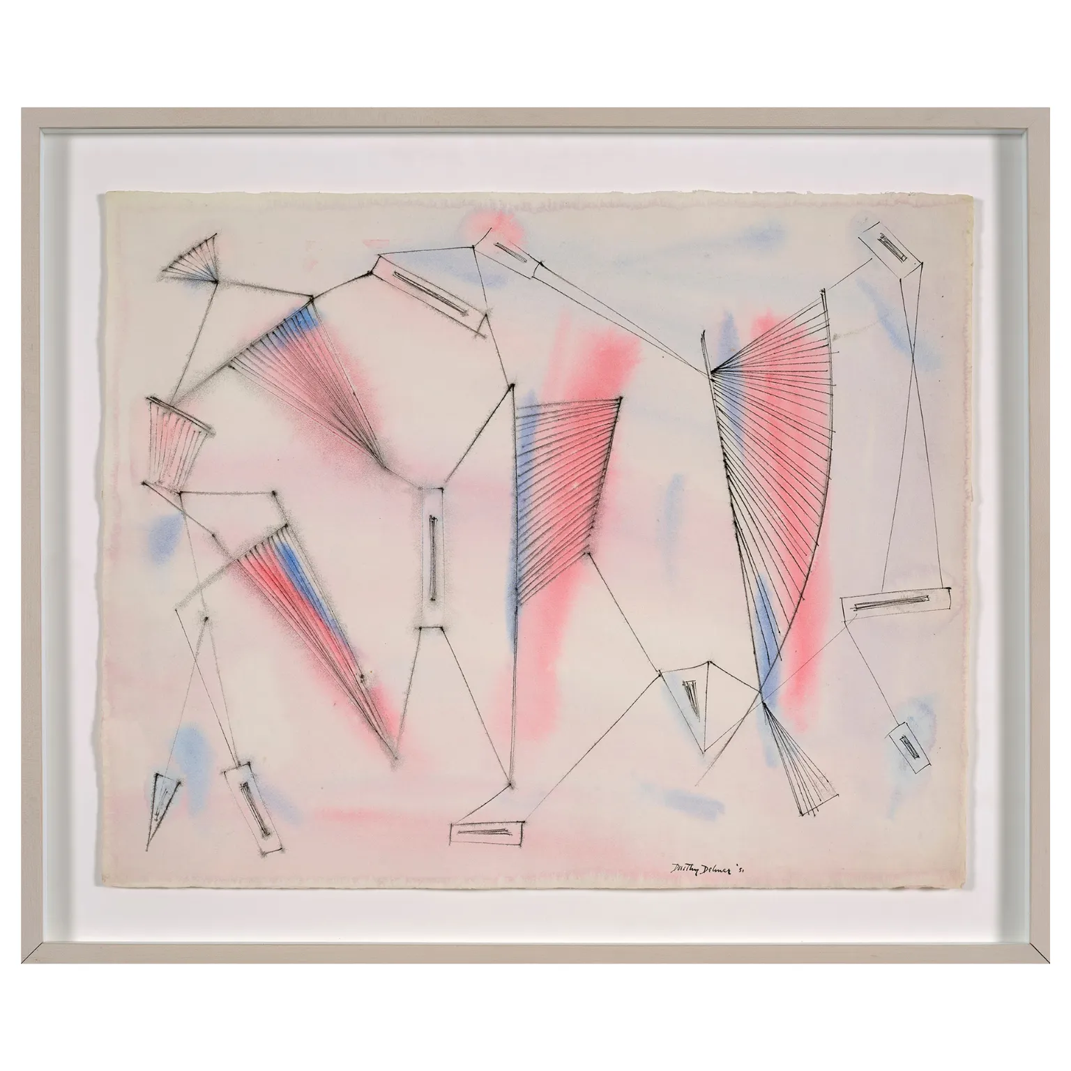 DOROTHY DEHNER “UNTITLED - BLUSH” INK AND WATERCOLOR, 1951