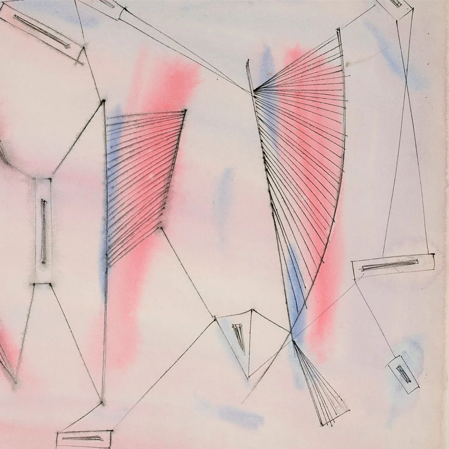 DOROTHY DEHNER “UNTITLED - BLUSH” INK AND WATERCOLOR, 1951