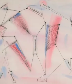DOROTHY DEHNER “UNTITLED - BLUSH” INK AND WATERCOLOR, 1951