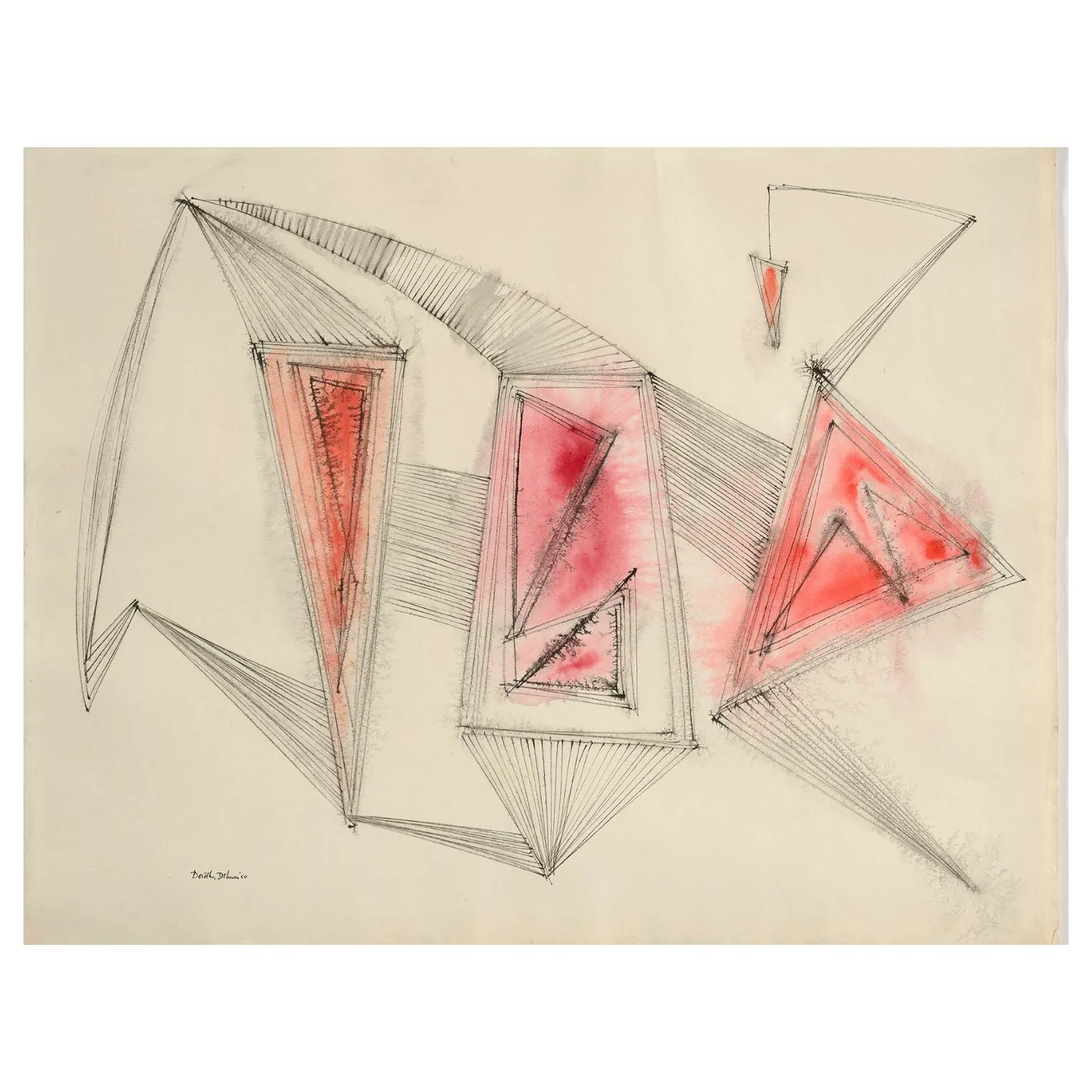 DOROTHY DEHNER “UNTITLED - MARTEN” INK AND WATERCOLOR, 1950