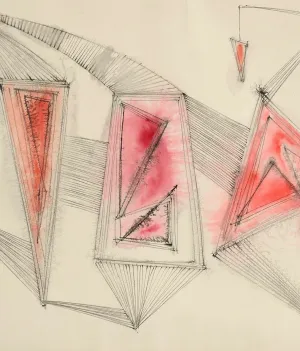 DOROTHY DEHNER “UNTITLED - MARTEN” INK AND WATERCOLOR, 1950
