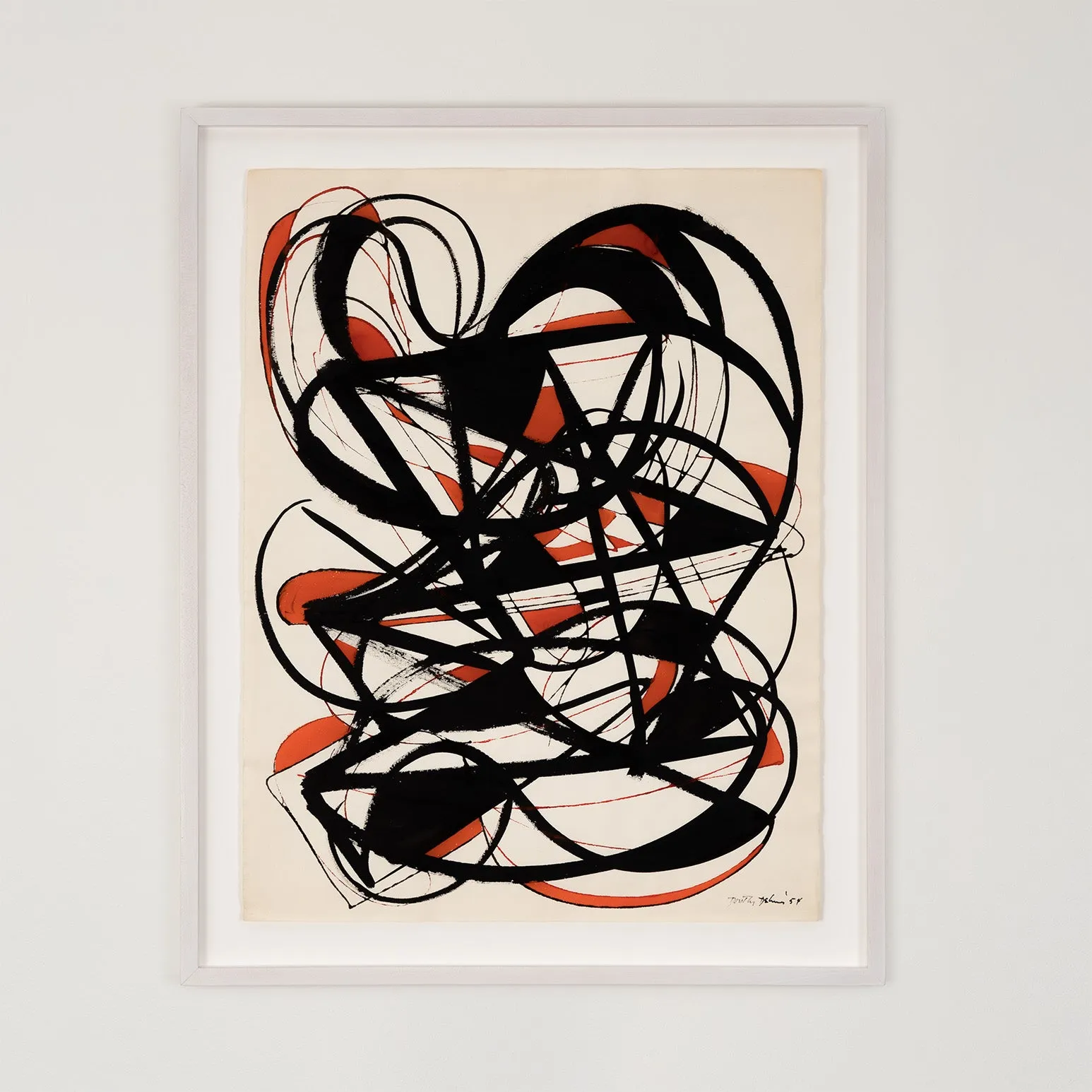 DOROTHY DEHNER “WOMAN IN A TANTRUM” INK AND WATERCOLOR, 1954