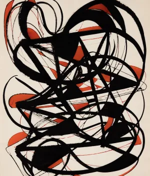 DOROTHY DEHNER “WOMAN IN A TANTRUM” INK AND WATERCOLOR, 1954