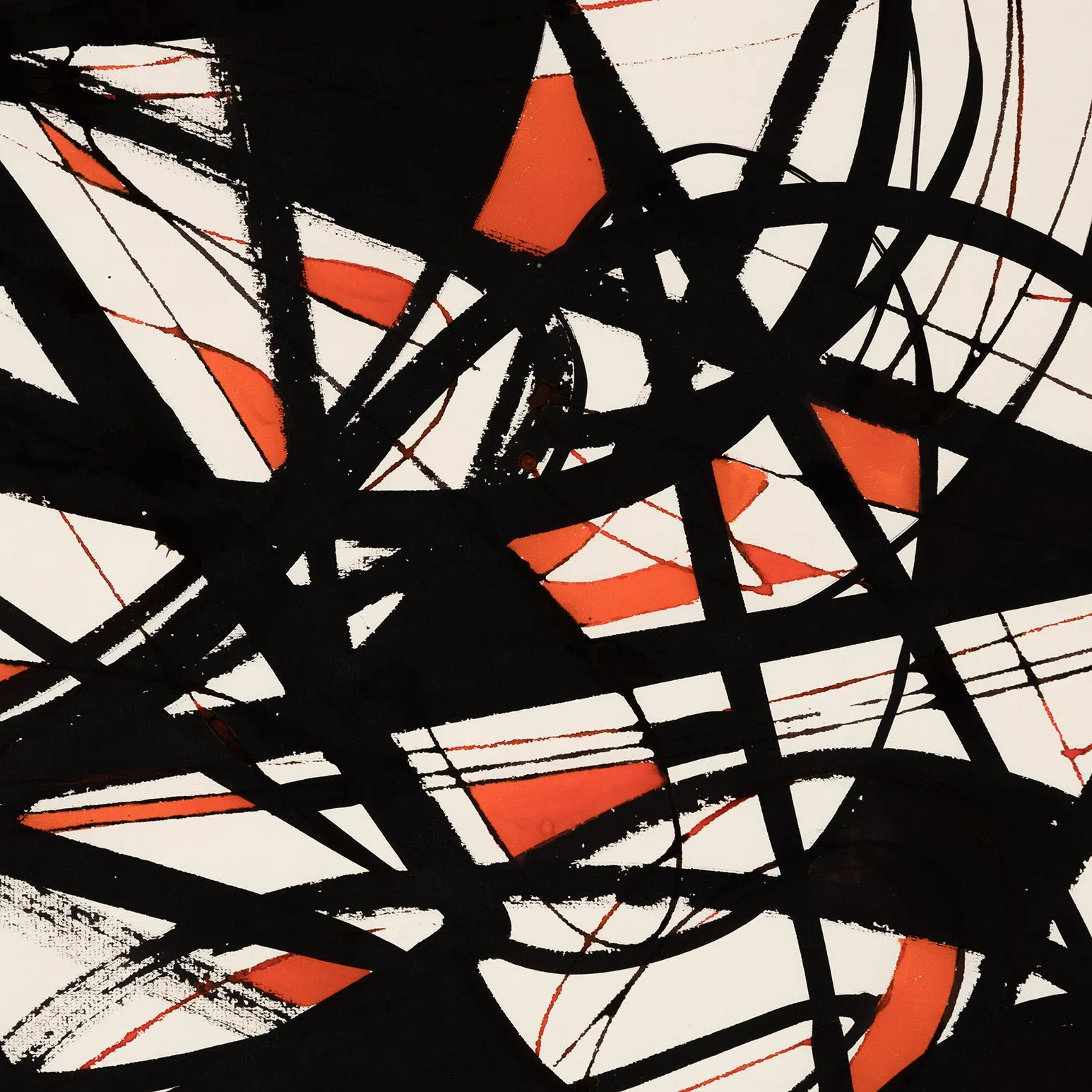 DOROTHY DEHNER “WOMAN IN A TANTRUM” INK AND WATERCOLOR, 1954