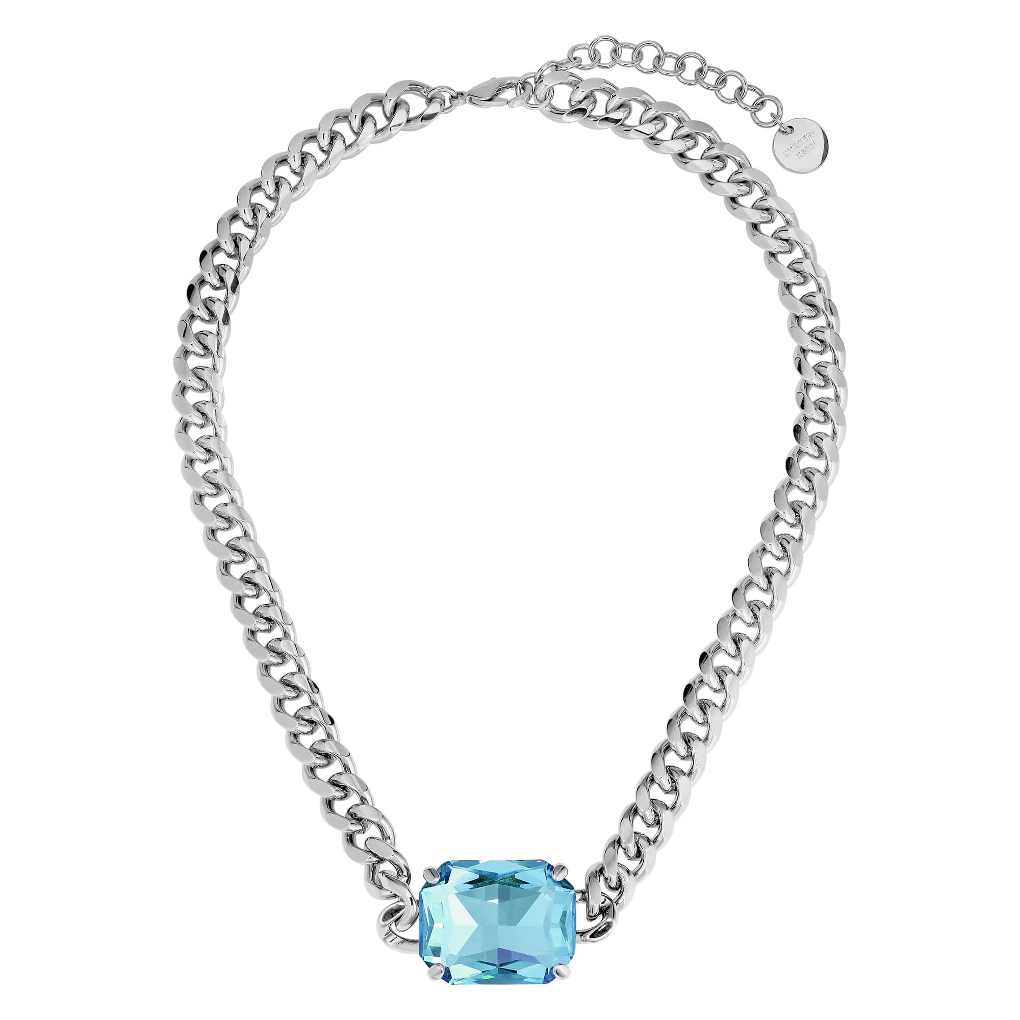 Dyrberg Kern Tagona Silver Necklace - Aqua