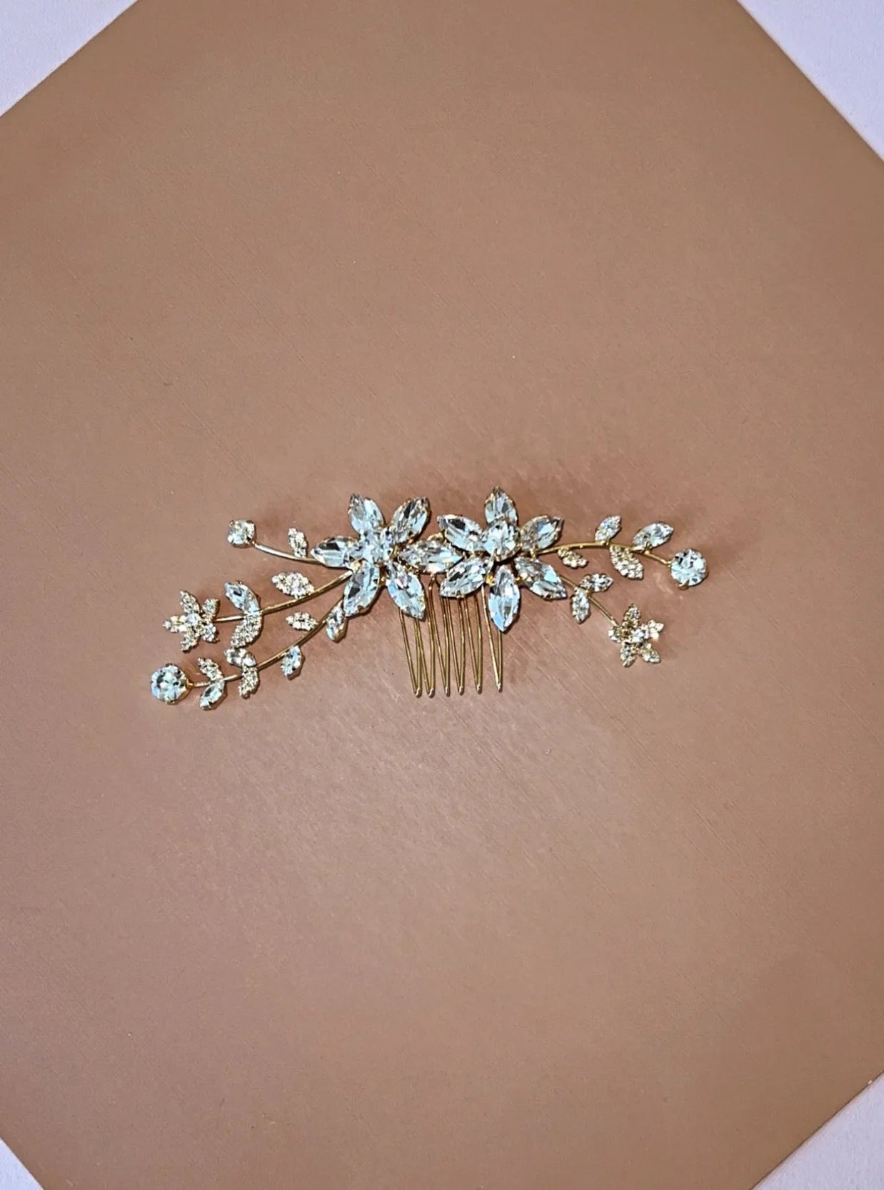 Ellee Real Bride adorned with VERA Swarovski Hair Comb