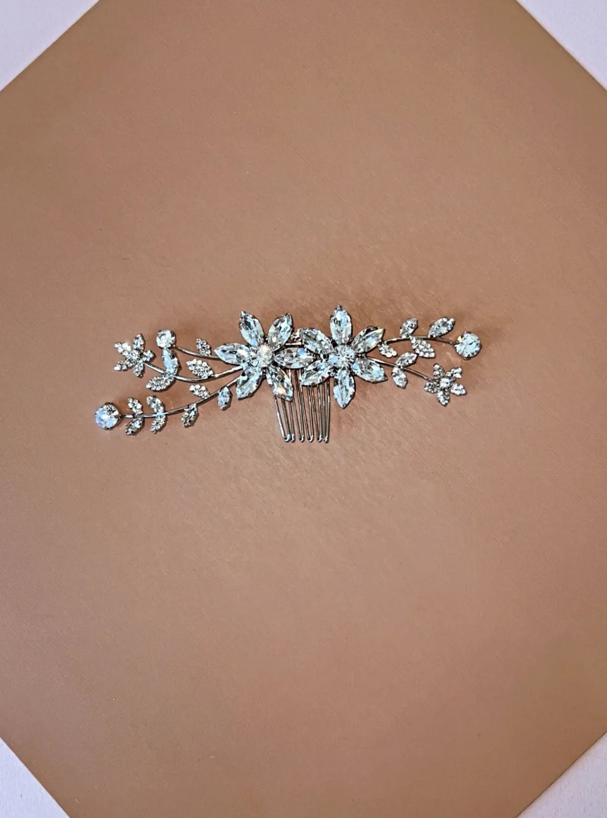 Ellee Real Bride adorned with VERA Swarovski Hair Comb