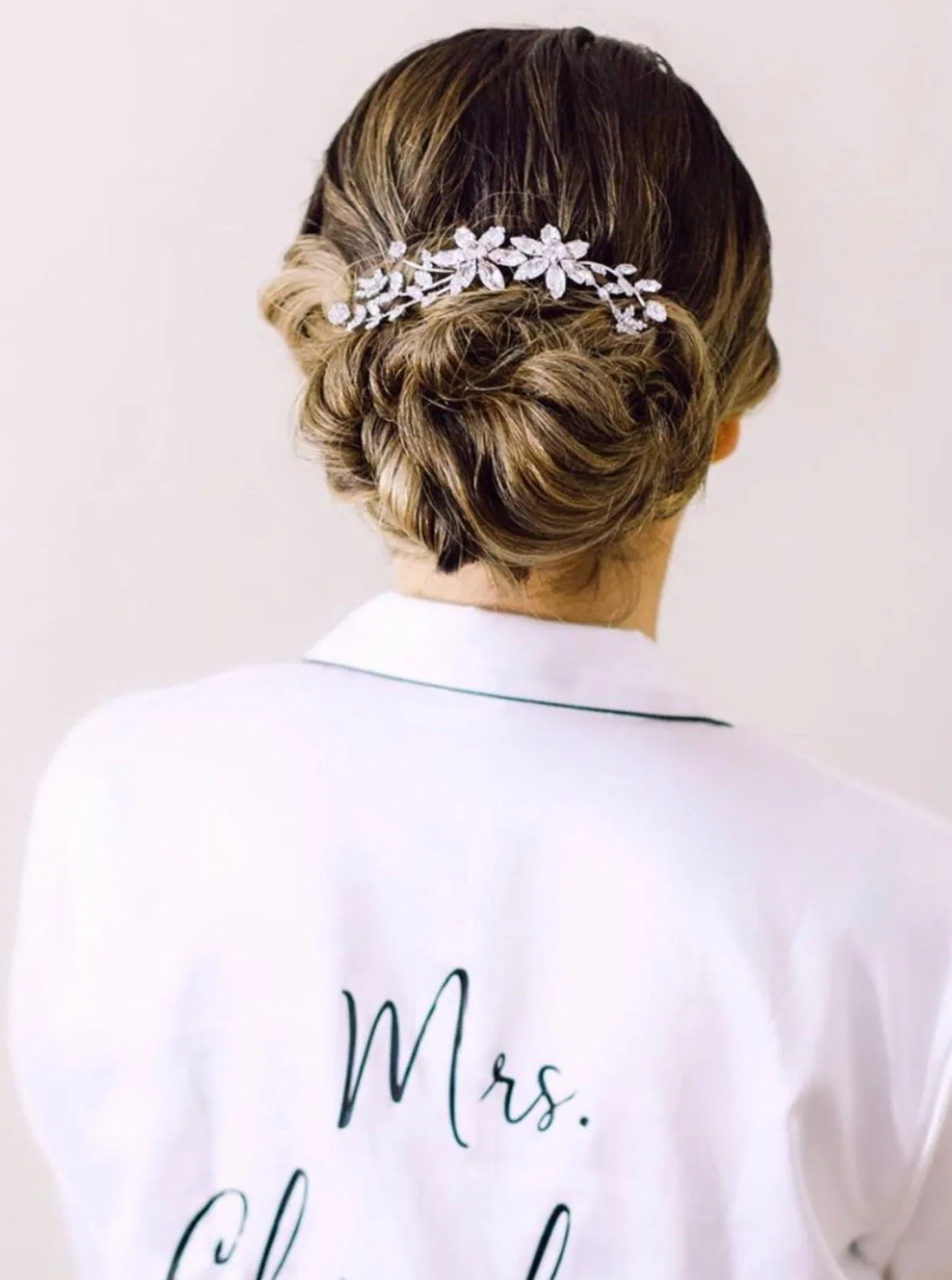 Ellee Real Bride adorned with VERA Swarovski Hair Comb