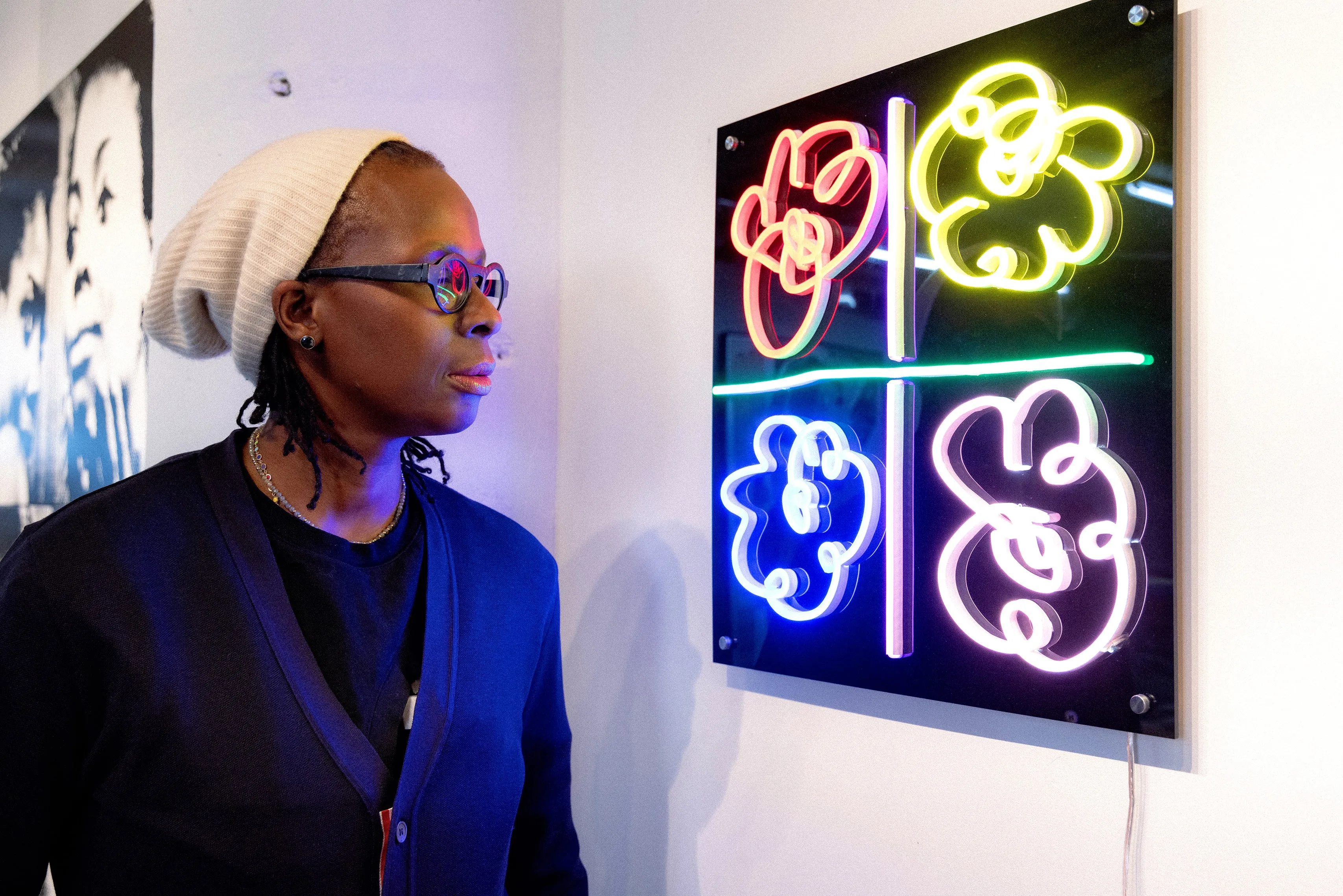 Flowers Neon Sign by Mickalene Thomas