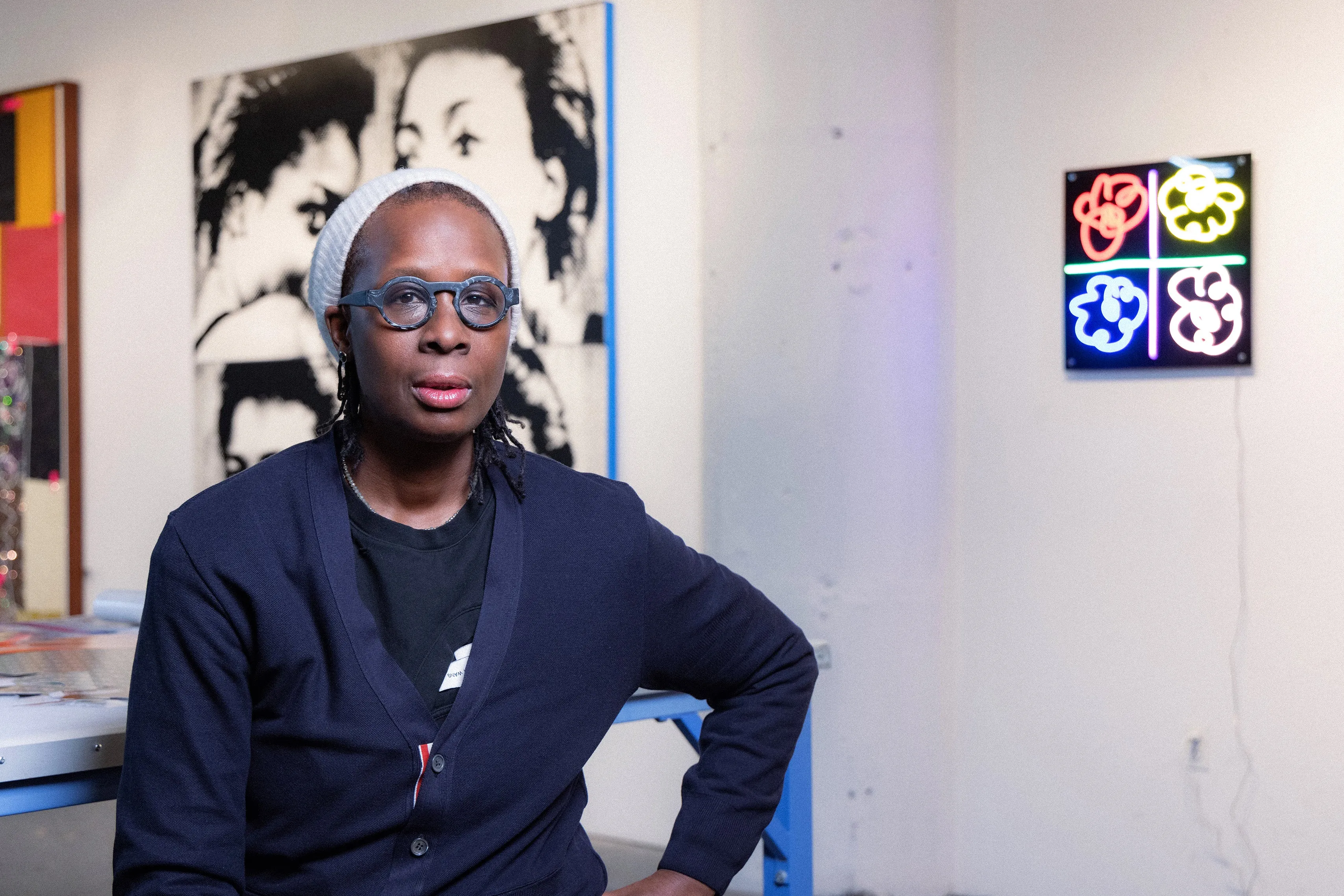 Flowers Neon Sign by Mickalene Thomas
