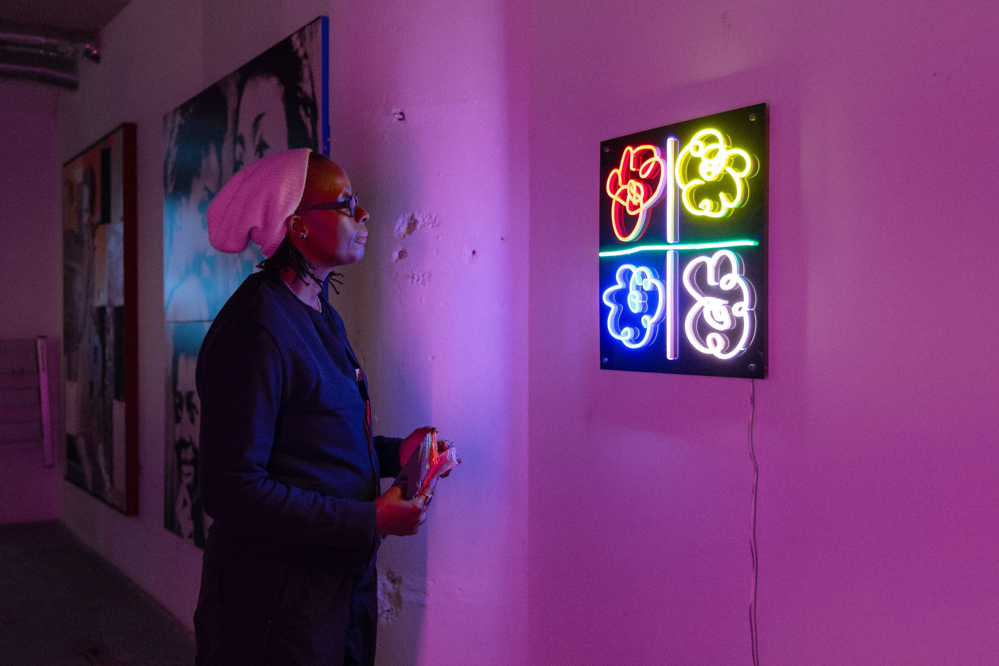 Flowers Neon Sign by Mickalene Thomas