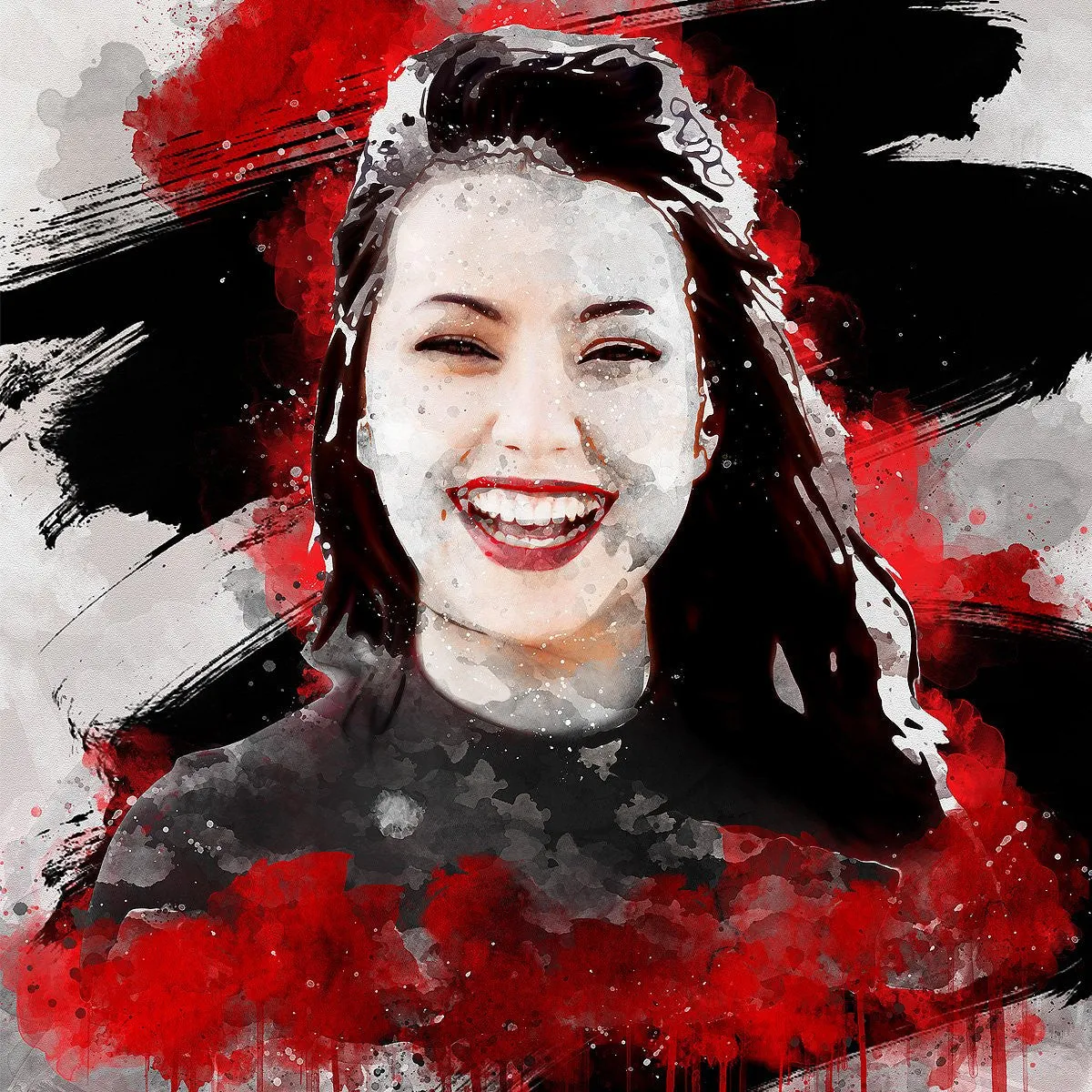 Free Mix Red Watercolor Art Photoshop Action