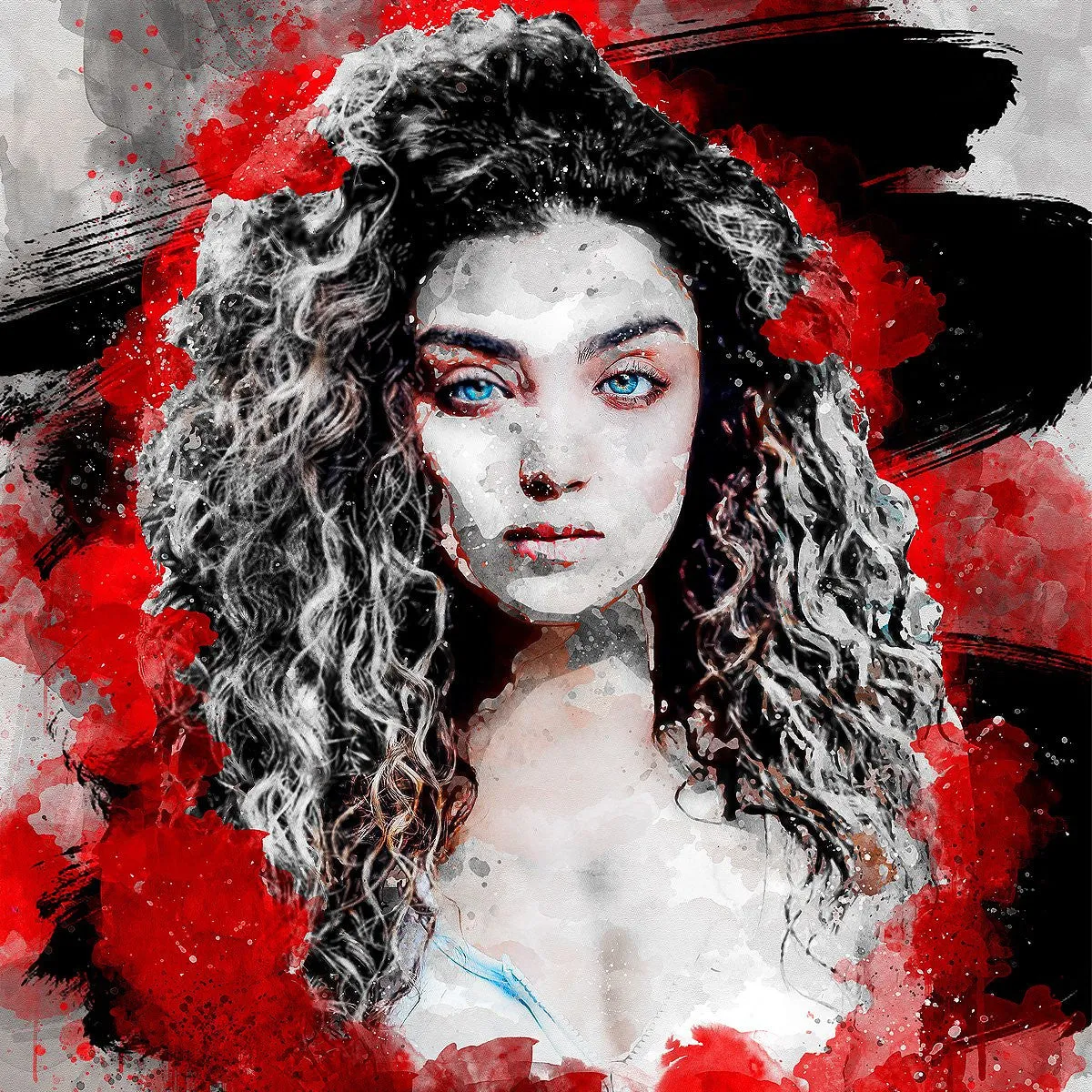 Free Mix Red Watercolor Art Photoshop Action