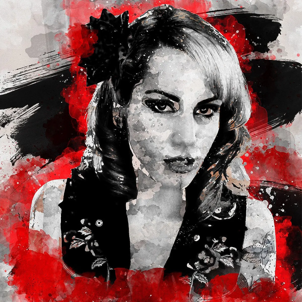 Free Mix Red Watercolor Art Photoshop Action