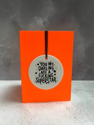 Fucking Superstar | Cheeky Charm Congratulations Card