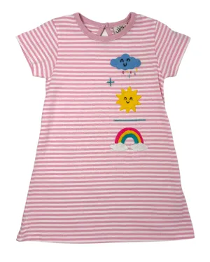 Girls Rain & Sunshine Dress - Lt. Pink Stripe