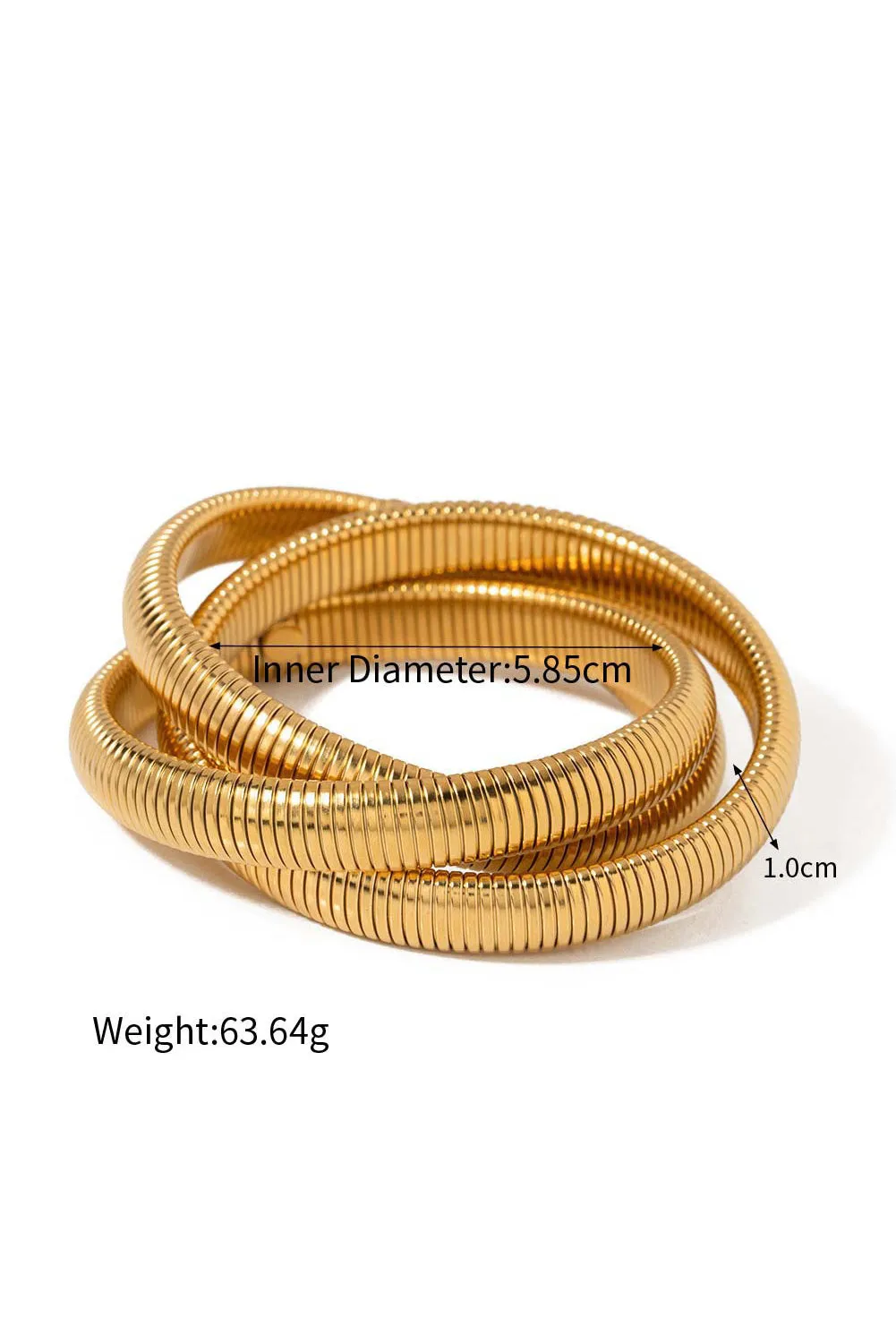 Gold 3 Layers Chunky Alloy Bangle