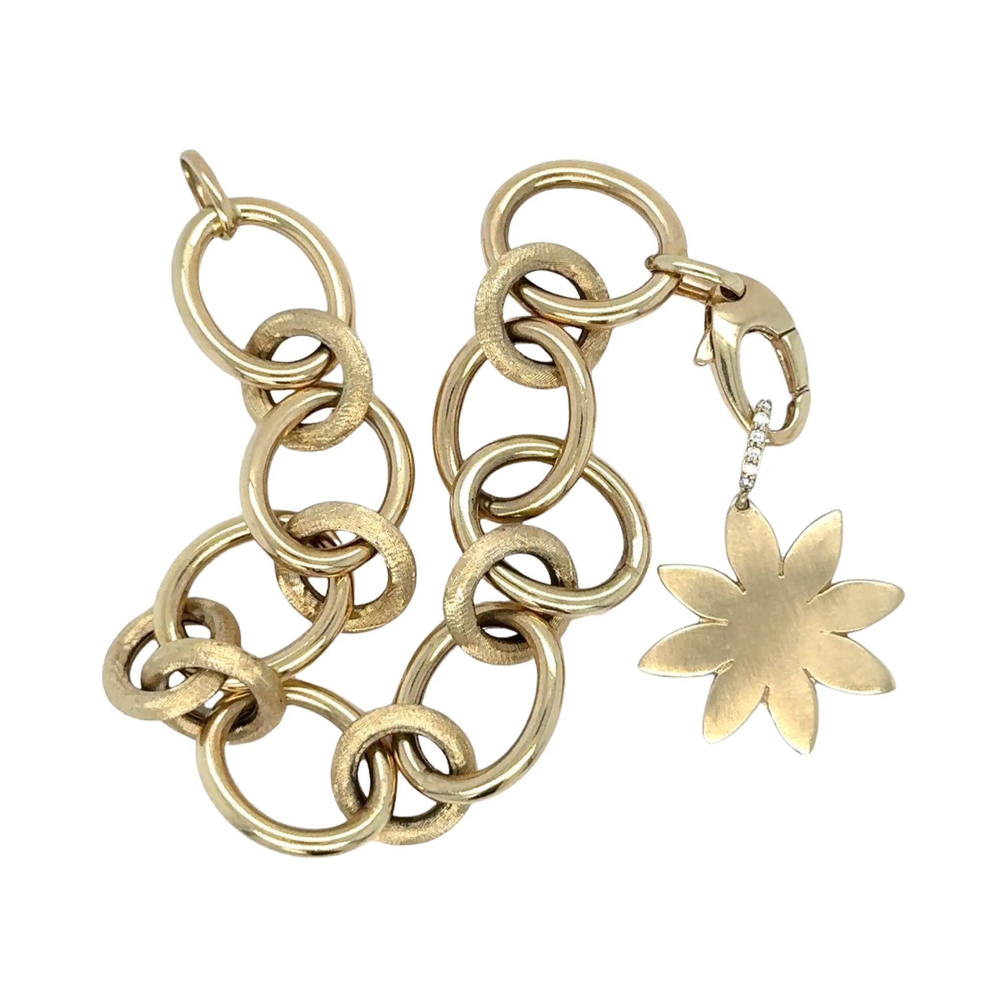 Gold & Brushed Link Bracelet