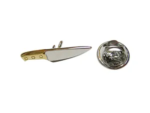 Gold and Silver Toned Culinary Chef Knife Lapel Pin