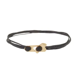 Gold Clasp Black Thread bracelet