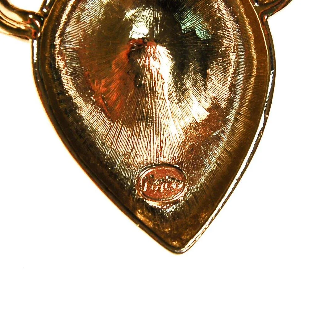 Gold Napier Statement Necklace with Huge Pear Cut Swarovski Rhinestone Crystal