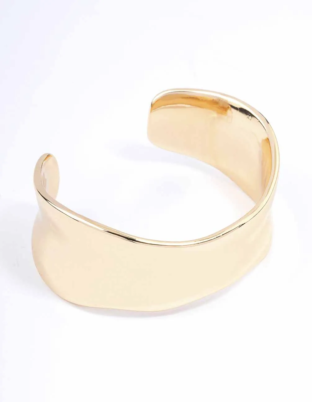 Gold Narrow Molten Wrist Cuff