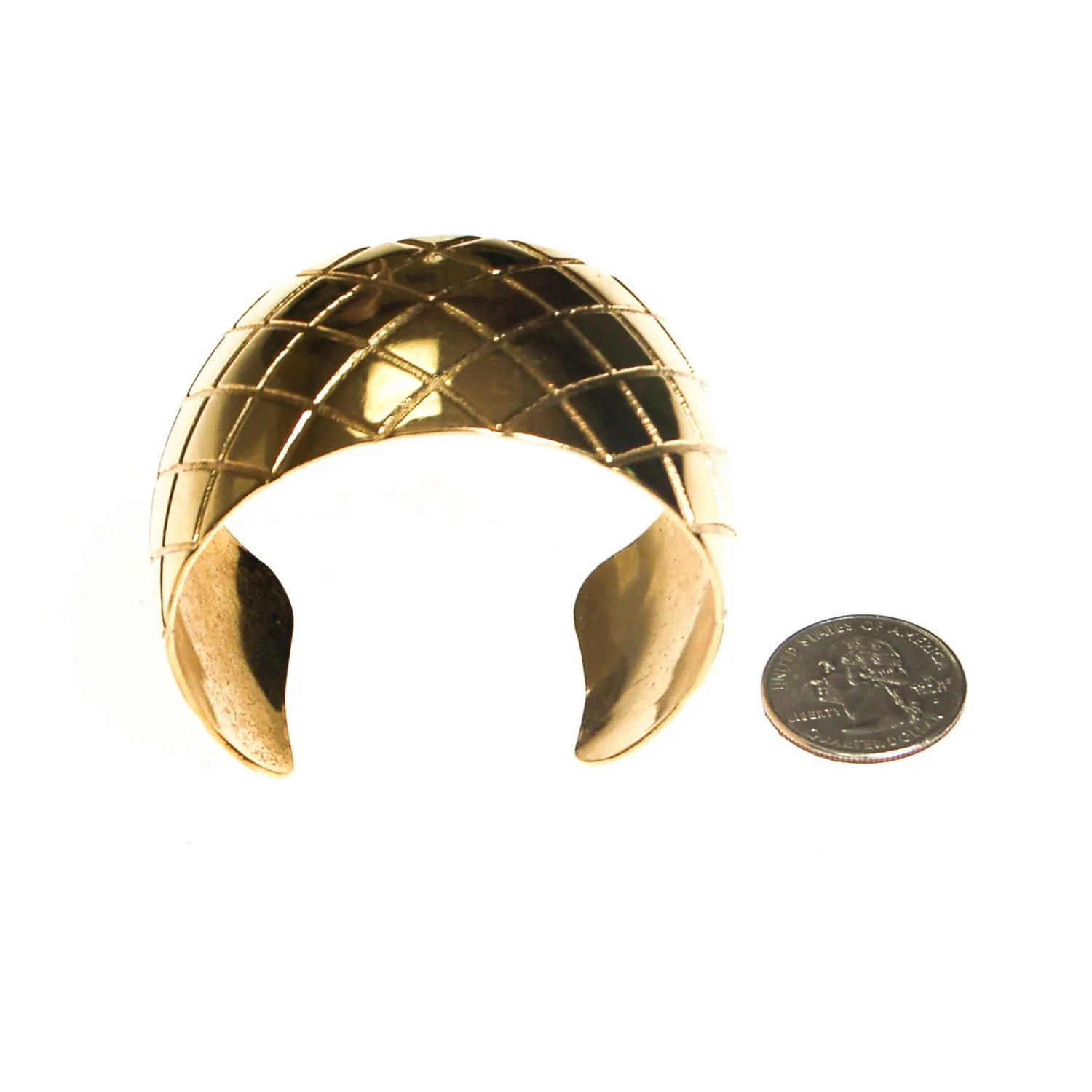 Gold Quilted Cuff Bracelet