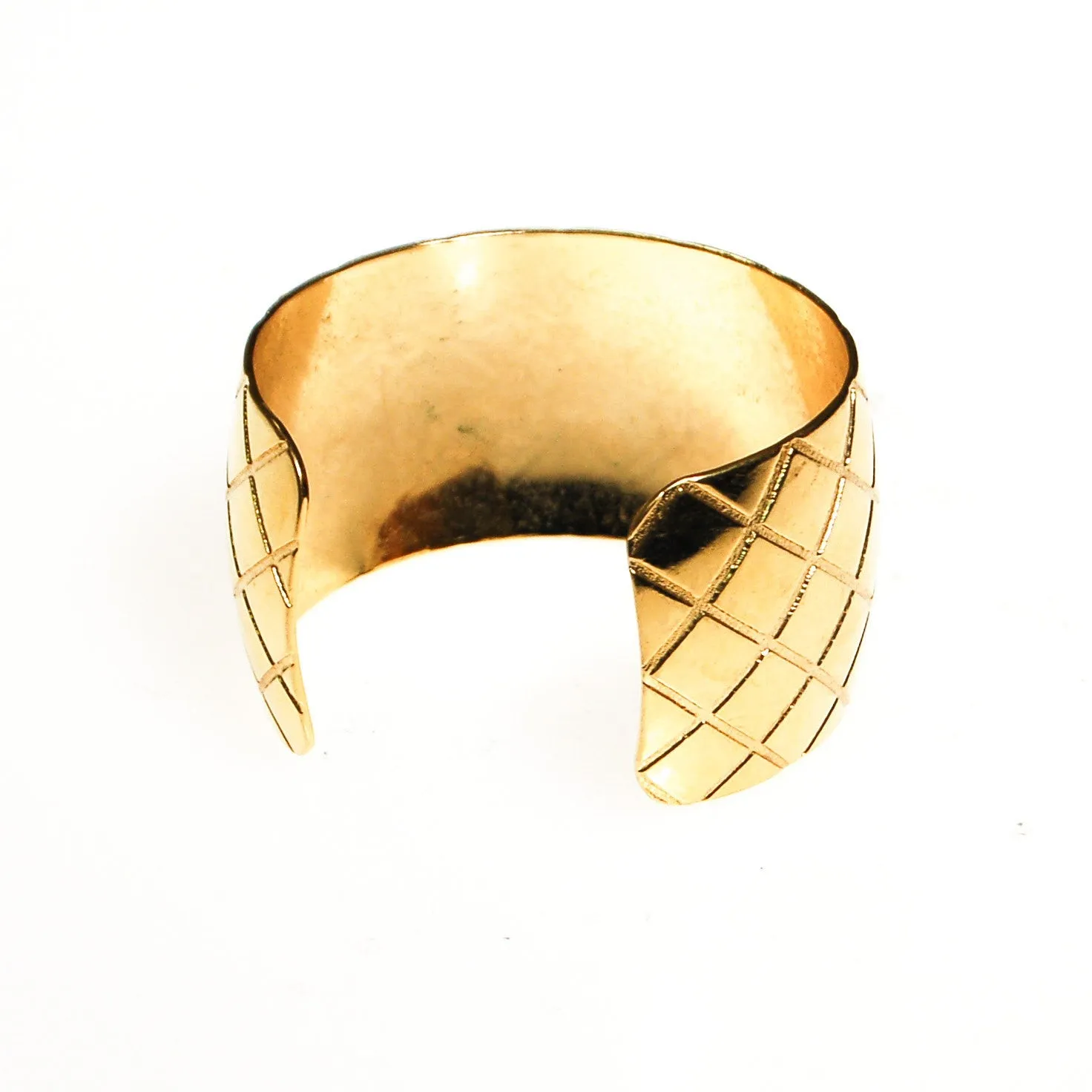 Gold Quilted Cuff Bracelet