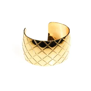 Gold Quilted Cuff Bracelet