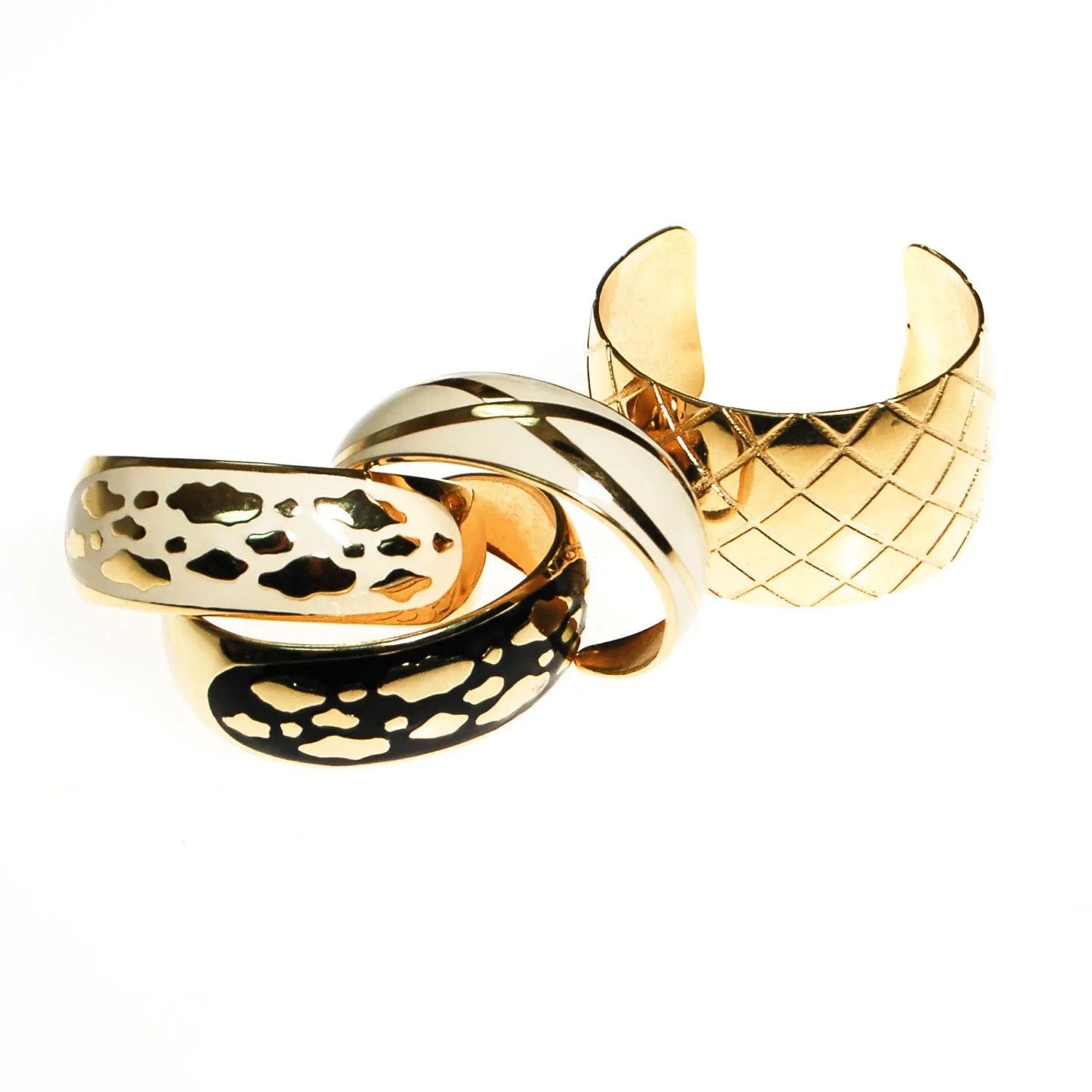 Gold Quilted Cuff Bracelet