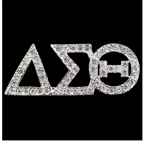 Greek Letter  White Crystals Gold