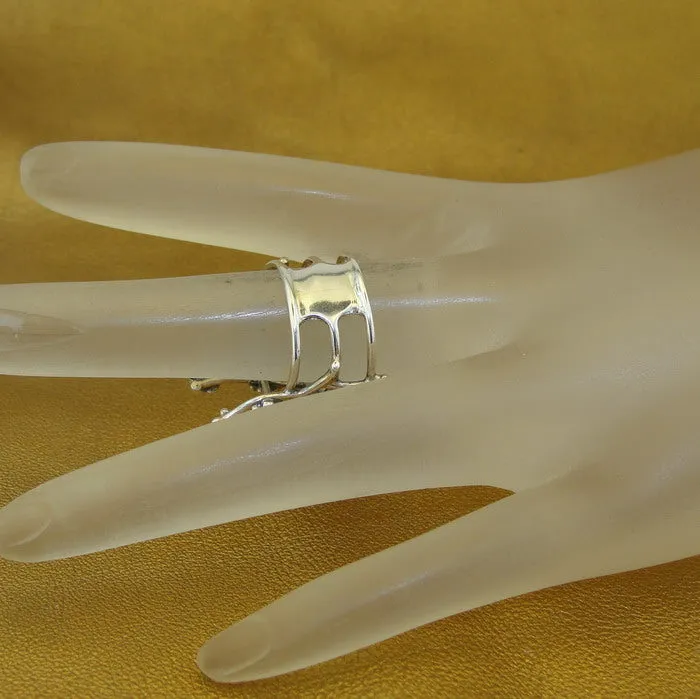 Hadar Designers 9k Yellow Gold 925 Silver Opal Ring, Handmade (ms)