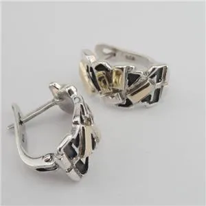 Hadar Designers 9k Yellow Gold 925 Silver Ring, Handmade Art (vs)