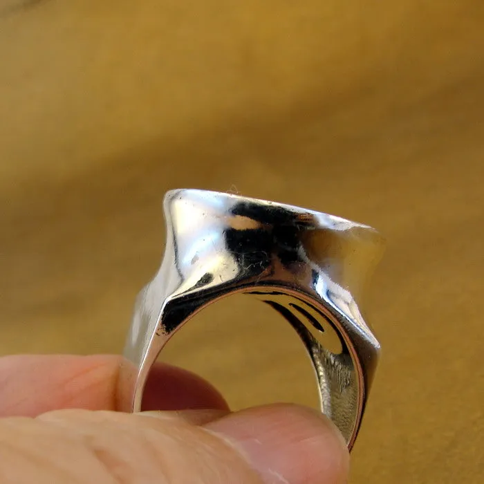 Hadar Designers 9k Yellow Gold 925 Sterling Silver Ring sz 9.5 Handmade (H) LAST