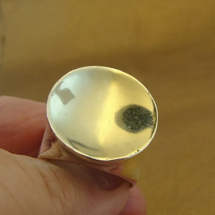 Hadar Designers 9k Yellow Gold 925 Sterling Silver Ring sz 9.5 Handmade (H) LAST