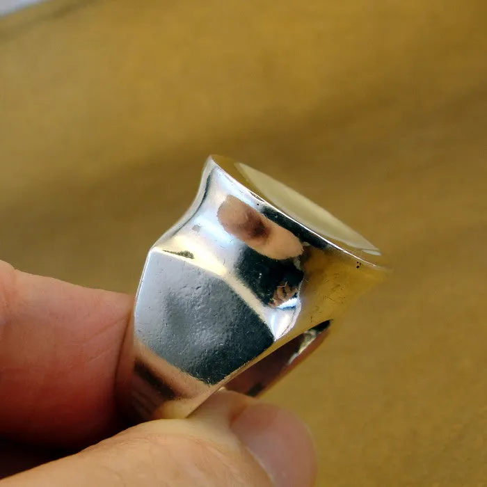 Hadar Designers 9k Yellow Gold 925 Sterling Silver Ring sz 9.5 Handmade (H) LAST