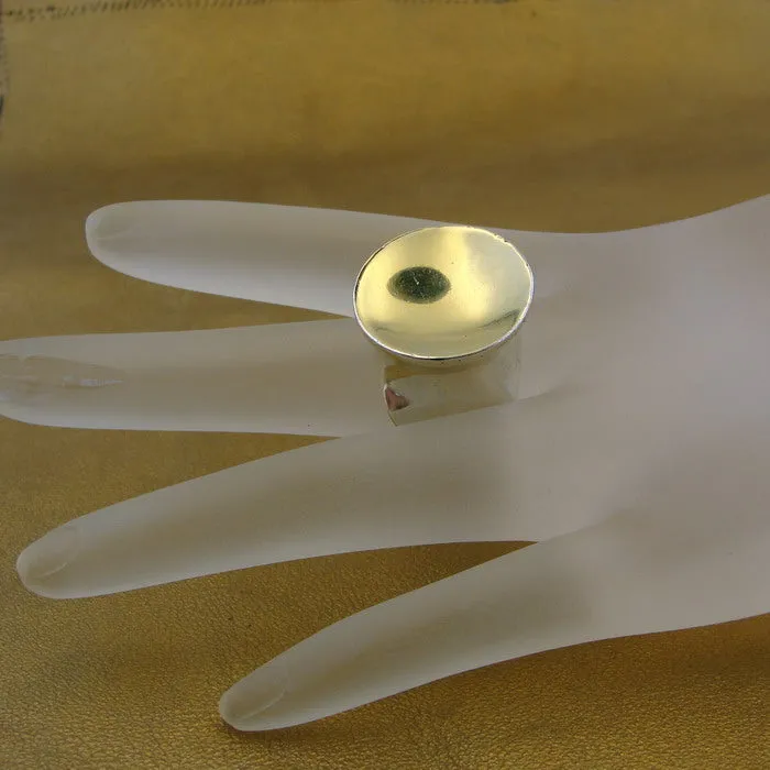 Hadar Designers 9k Yellow Gold 925 Sterling Silver Ring sz 9.5 Handmade (H) LAST
