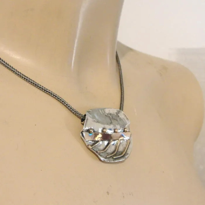Hadar Designers 9k Yellow Gold Sterling Silver Pendant Artistic Handmade (H)LAST